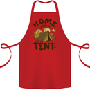Home is Where My Tent is Funny Camping Cotton Apron 100% Organic Red
