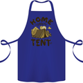 Home is Where My Tent is Funny Camping Cotton Apron 100% Organic Royal Blue
