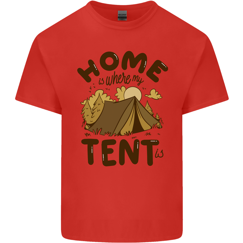 Home is Where My Tent is Funny Camping Kids T-Shirt Childrens Red