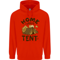 Home is Where My Tent is Funny Camping Mens 80% Cotton Hoodie Bright Red