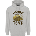 Home is Where My Tent is Funny Camping Mens 80% Cotton Hoodie Sports Grey