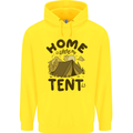Home is Where My Tent is Funny Camping Mens 80% Cotton Hoodie Yellow