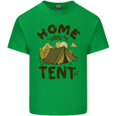 Home is Where My Tent is Funny Camping Mens Cotton T-Shirt Tee Top Irish Green