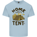 Home is Where My Tent is Funny Camping Mens Cotton T-Shirt Tee Top Light Blue