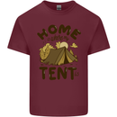 Home is Where My Tent is Funny Camping Mens Cotton T-Shirt Tee Top Maroon