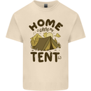 Home is Where My Tent is Funny Camping Mens Cotton T-Shirt Tee Top Natural