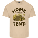 Home is Where My Tent is Funny Camping Mens Cotton T-Shirt Tee Top Sand