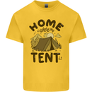 Home is Where My Tent is Funny Camping Mens Cotton T-Shirt Tee Top Yellow