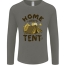 Home is Where My Tent is Funny Camping Mens Long Sleeve T-Shirt Charcoal