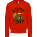 Home is Where My Tent is Funny Camping Mens Sweatshirt Jumper Bright Red