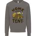 Home is Where My Tent is Funny Camping Mens Sweatshirt Jumper Charcoal