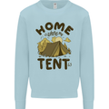 Home is Where My Tent is Funny Camping Mens Sweatshirt Jumper Light Blue