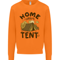 Home is Where My Tent is Funny Camping Mens Sweatshirt Jumper Orange