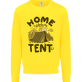 Home is Where My Tent is Funny Camping Mens Sweatshirt Jumper Yellow