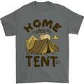 Home is Where My Tent is Funny Camping Mens T-Shirt 100% Cotton Charcoal