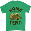 Home is Where My Tent is Funny Camping Mens T-Shirt 100% Cotton Irish Green