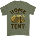 Home is Where My Tent is Funny Camping Mens T-Shirt 100% Cotton Military Green