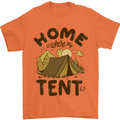 Home is Where My Tent is Funny Camping Mens T-Shirt 100% Cotton Orange