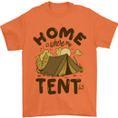 Home is Where My Tent is Funny Camping Mens T-Shirt 100% Cotton Orange
