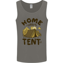 Home is Where My Tent is Funny Camping Mens Vest Tank Top Charcoal