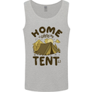 Home is Where My Tent is Funny Camping Mens Vest Tank Top Sports Grey