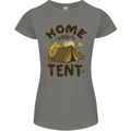 Home is Where My Tent is Funny Camping Womens Petite Cut T-Shirt Charcoal