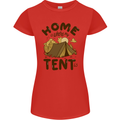 Home is Where My Tent is Funny Camping Womens Petite Cut T-Shirt Red