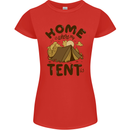 Home is Where My Tent is Funny Camping Womens Petite Cut T-Shirt Red