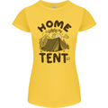 Home is Where My Tent is Funny Camping Womens Petite Cut T-Shirt Yellow