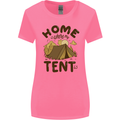 Home is Where My Tent is Funny Camping Womens Wider Cut T-Shirt Azalea