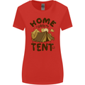 Home is Where My Tent is Funny Camping Womens Wider Cut T-Shirt Red