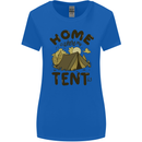 Home is Where My Tent is Funny Camping Womens Wider Cut T-Shirt Royal Blue