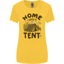 Home is Where My Tent is Funny Camping Womens Wider Cut T-Shirt Yellow