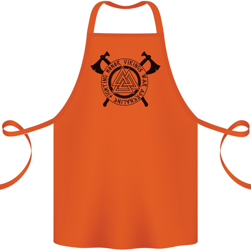 Honor Vikings War Adrenaline Fighting Cotton Apron 100% Organic Orange