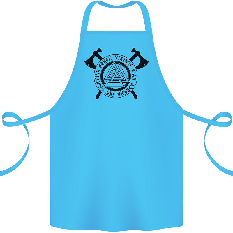 Honor Vikings War Adrenaline Fighting Cotton Apron 100% Organic Turquoise