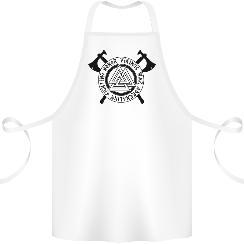 Honor Vikings War Adrenaline Fighting Cotton Apron 100% Organic White