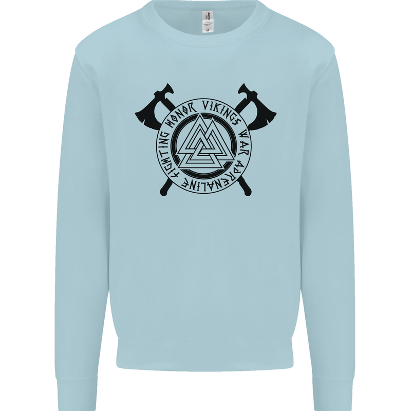Honor Vikings War Adrenaline Fighting Kids Sweatshirt Jumper Light Blue