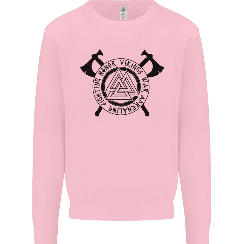 Honor Vikings War Adrenaline Fighting Kids Sweatshirt Jumper Light Pink