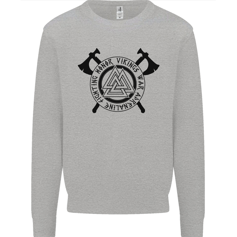 Honor Vikings War Adrenaline Fighting Kids Sweatshirt Jumper Sports Grey