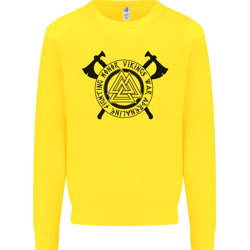 Honor Vikings War Adrenaline Fighting Kids Sweatshirt Jumper Yellow