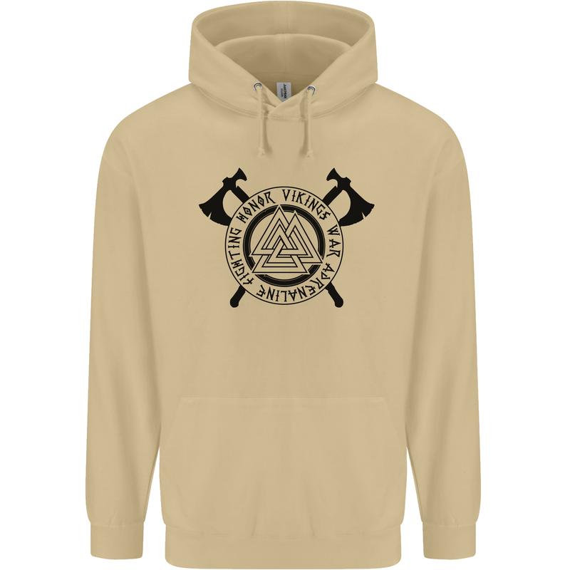 Honor Vikings War Adrenaline Fighting Mens 80% Cotton Hoodie Sand