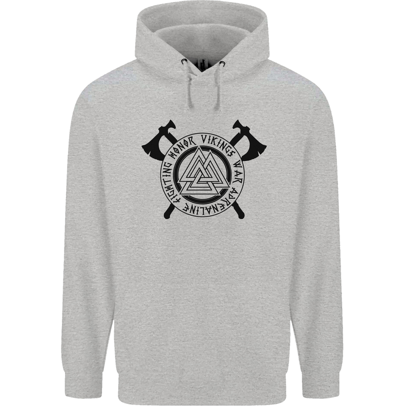 Honor Vikings War Adrenaline Fighting Mens 80% Cotton Hoodie Sports Grey