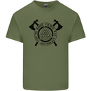 Honor Vikings War Adrenaline Fighting Mens Cotton T-Shirt Tee Top Military Green
