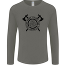 Honor Vikings War Adrenaline Fighting Mens Long Sleeve T-Shirt Charcoal