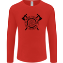 Honor Vikings War Adrenaline Fighting Mens Long Sleeve T-Shirt Red