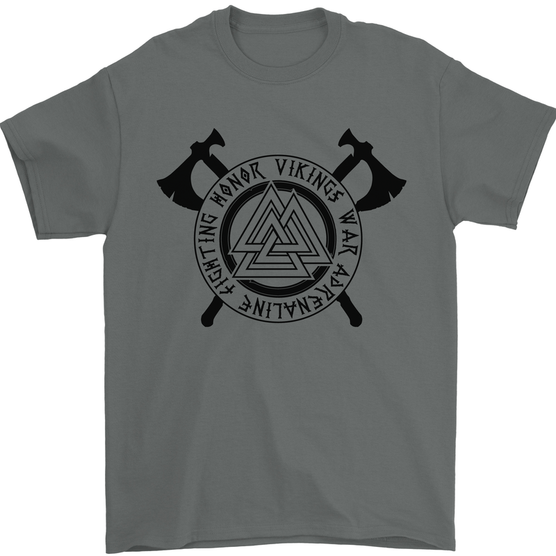 Honor Vikings War Adrenaline Fighting Mens T-Shirt 100% Cotton Charcoal
