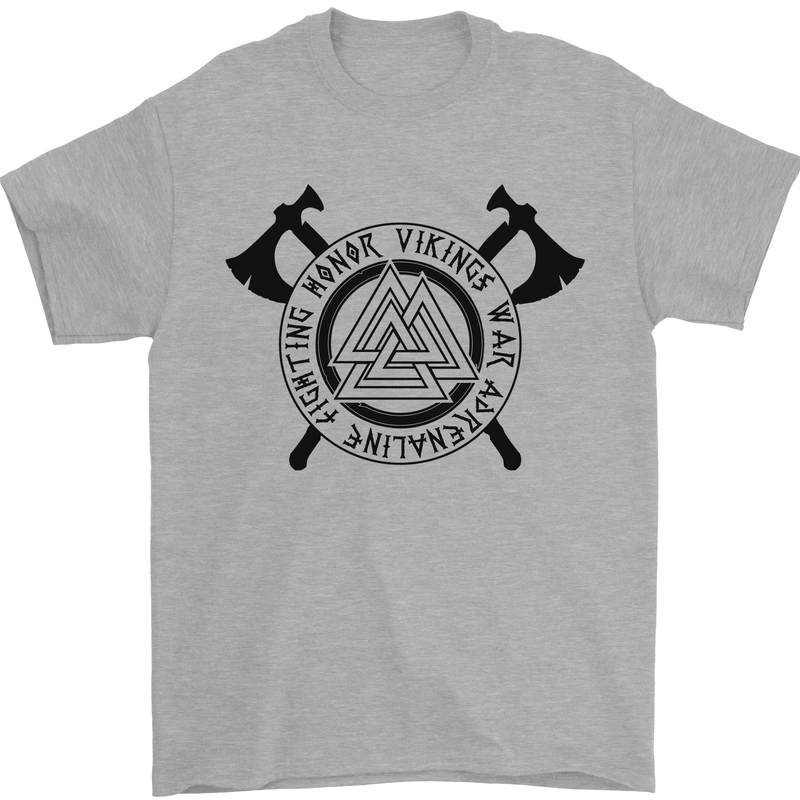 Honor Vikings War Adrenaline Fighting Mens T-Shirt 100% Cotton Sports Grey