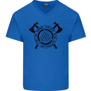 Honor Vikings War Adrenaline Fighting Mens V-Neck Cotton T-Shirt Royal Blue
