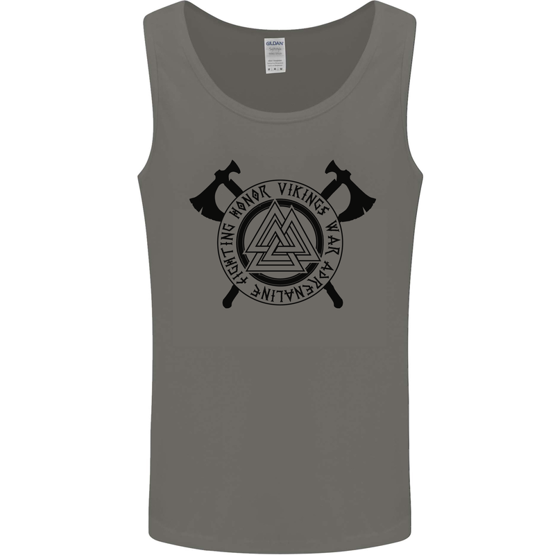 Honor Vikings War Adrenaline Fighting Mens Vest Tank Top Charcoal