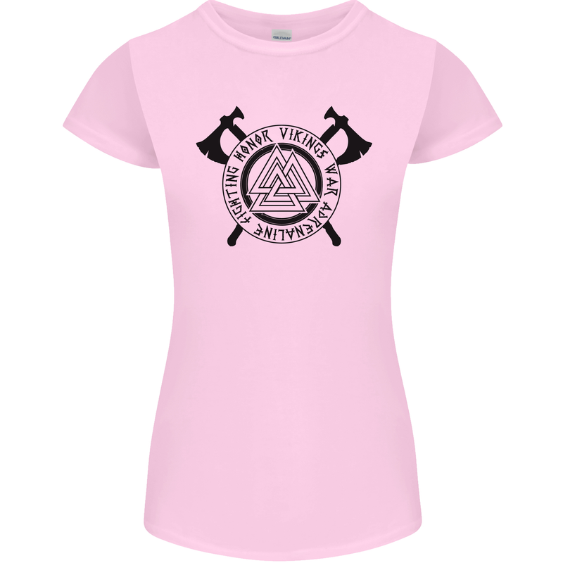Honor Vikings War Adrenaline Fighting Womens Petite Cut T-Shirt Light Pink